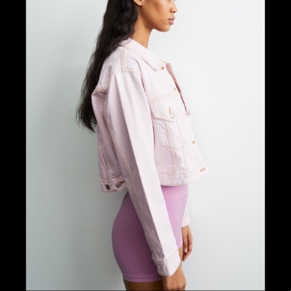 Zara Jackets & Coats Zara Pink Denim Jacket Poshmark